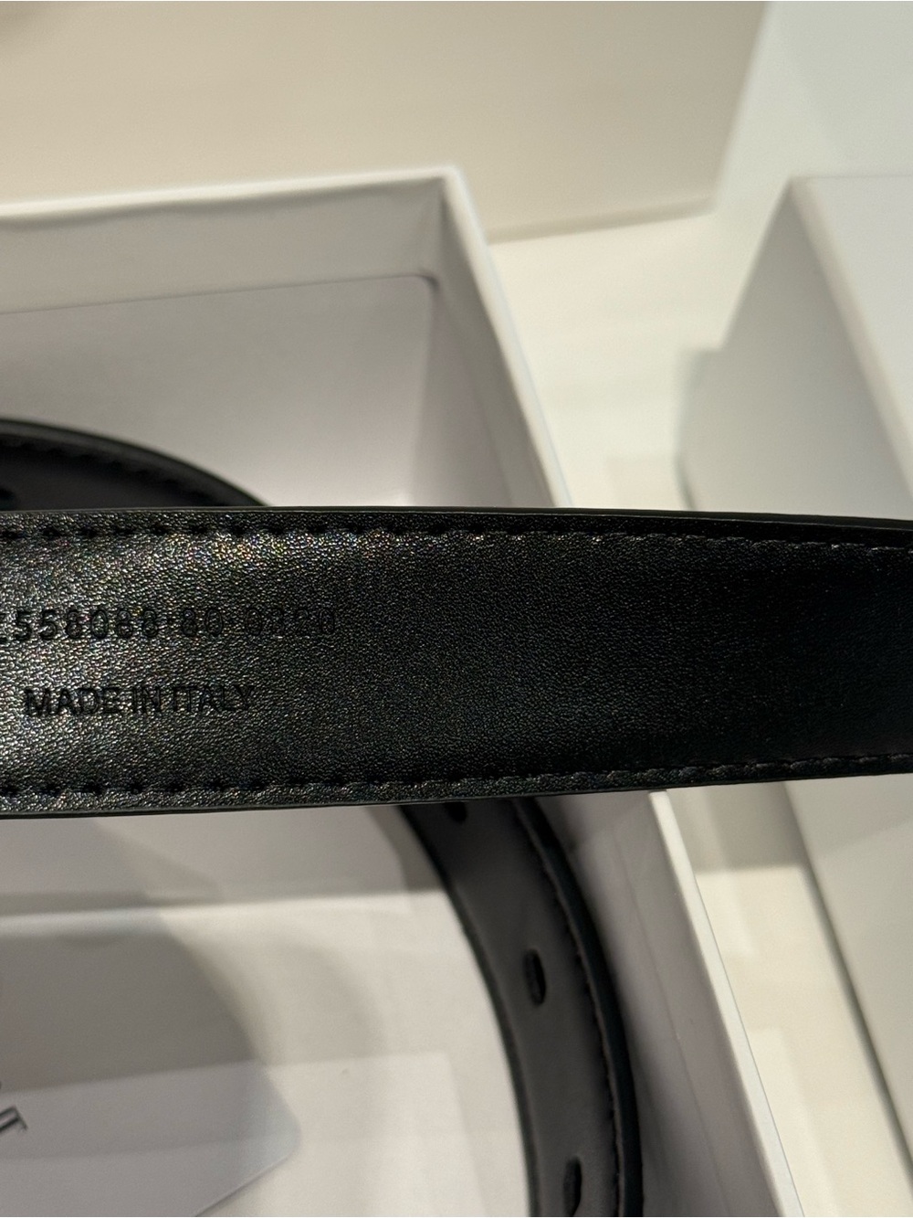 Brand New Saint Laurent Cassandre YSL Leather Belt Black Gold /Size 80 - Picture 6 of 14